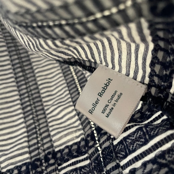 Roller Rabbit Snowflake Stripe Jacquard Lisbeth Top Cotton Coastal - Picture 7 of 11